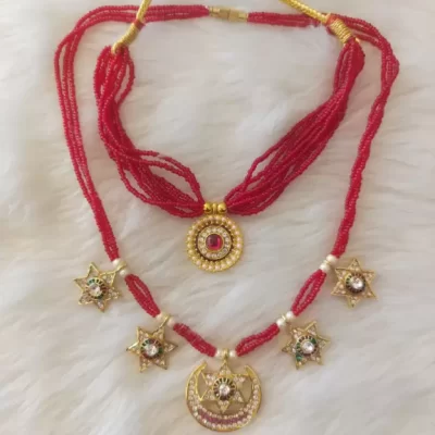 Cubic Zirconia Gold-plated Plated Brass Necklace pack of 2