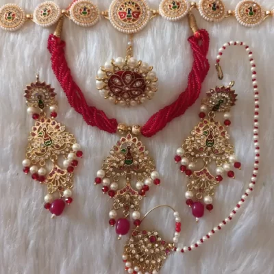 one gram gold polish plated Rajasthani jewellery combo set pack of 1