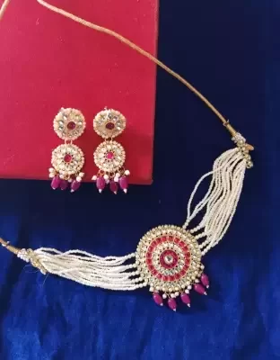 rajputi choker set with earrings