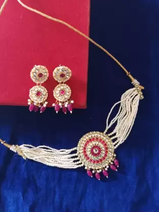rajputi choker set with earrings