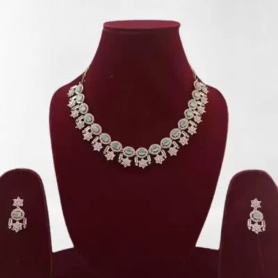 American diamond necklace with earrings