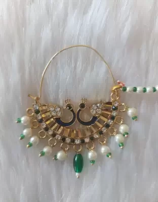 one gram gold polish plated rajasthani nathani pack of 1