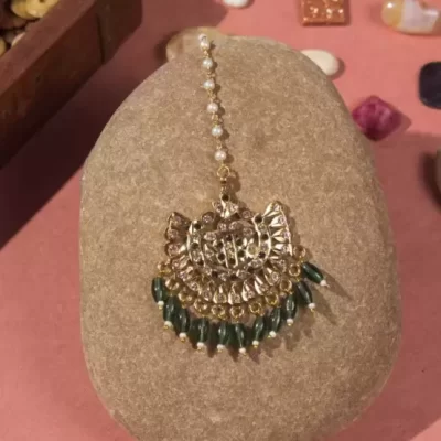 one gram gold polish plated maangtikka for girl and women