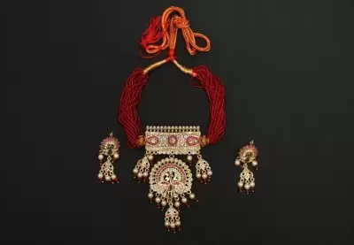 rajputi jewelry peacock set one gram gold polish