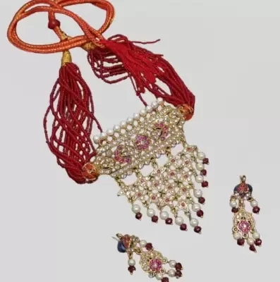 rajasthani one gram gold plated jewlery set with earrings