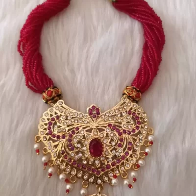 one gram gold polish plated rajasthani necklace