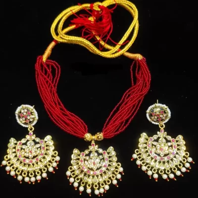 one gram gold polish plated pandent earrings combo set