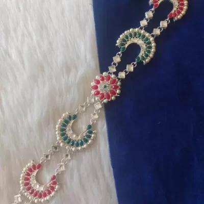 silver polish plated muticolour sispatti pack of 1 for girl and women