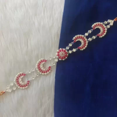 silver polish plated red sispatti pack of 1 for girl and women