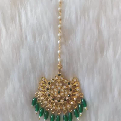one gram gold plated brass maangtikka for girl and women