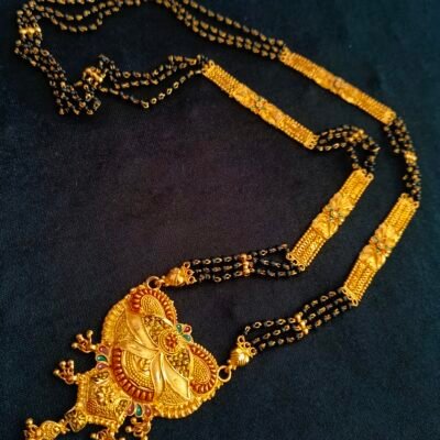 one gram gold polish long mangalsutra