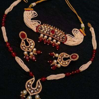 kundan choker combo set with earrings