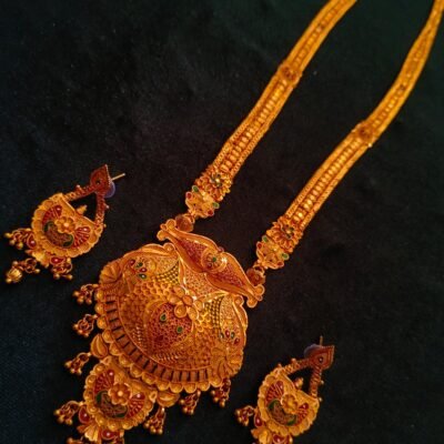 one gram gold polish plated long rani haar for girls and women