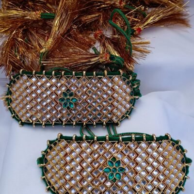 kundan green bajband armlet set