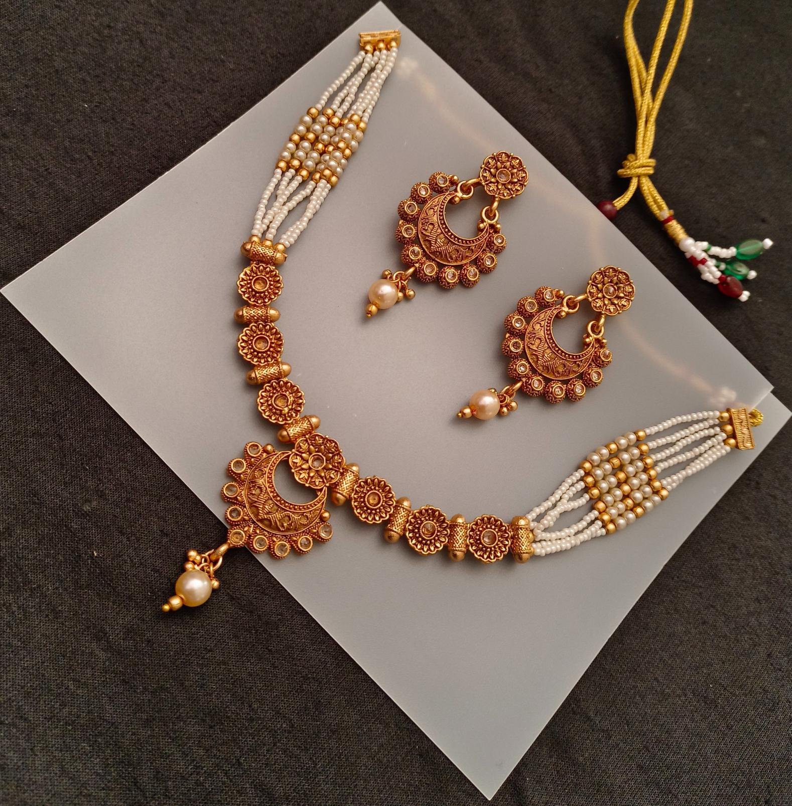 Latest Design Copper Choker Necklace Set