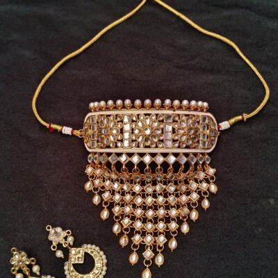 Rajasthani White Kundan Jewellery Set