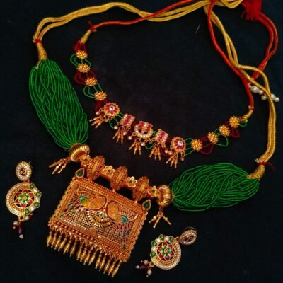 One Gram Gold Plated Jodhpuri Jewellery Set