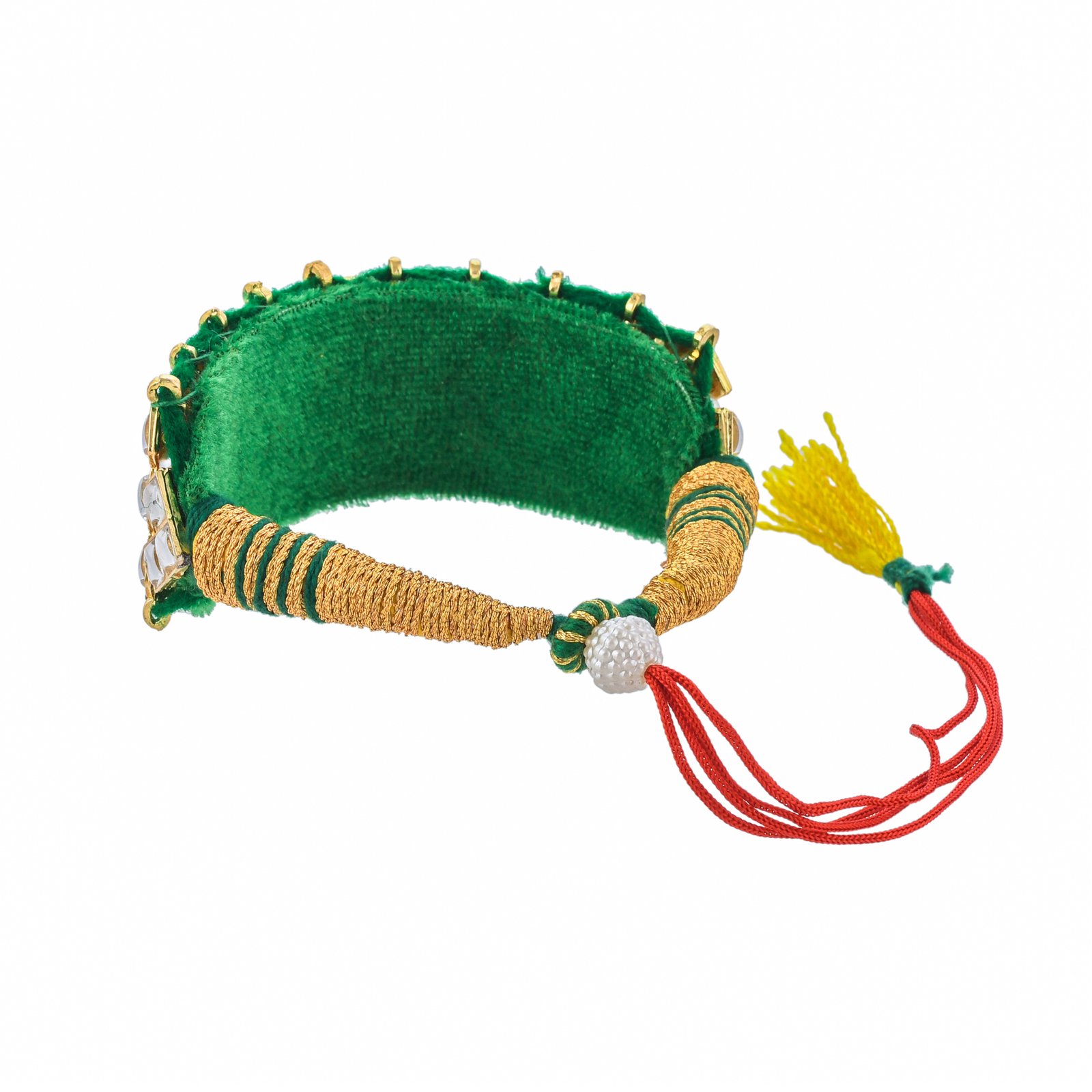 Kundan Green Pochi Bracelet Set - Image 3