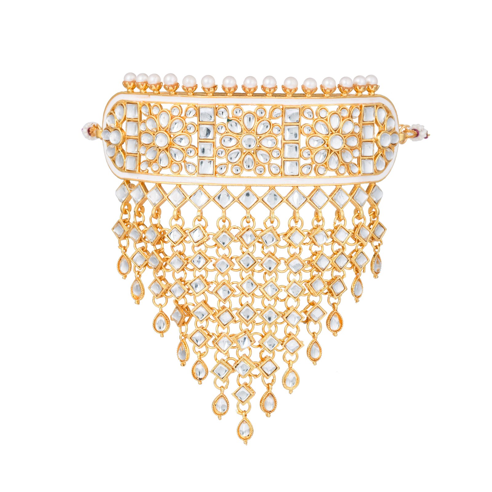 Bridal White Kundan Jewelry Sets - Image 3