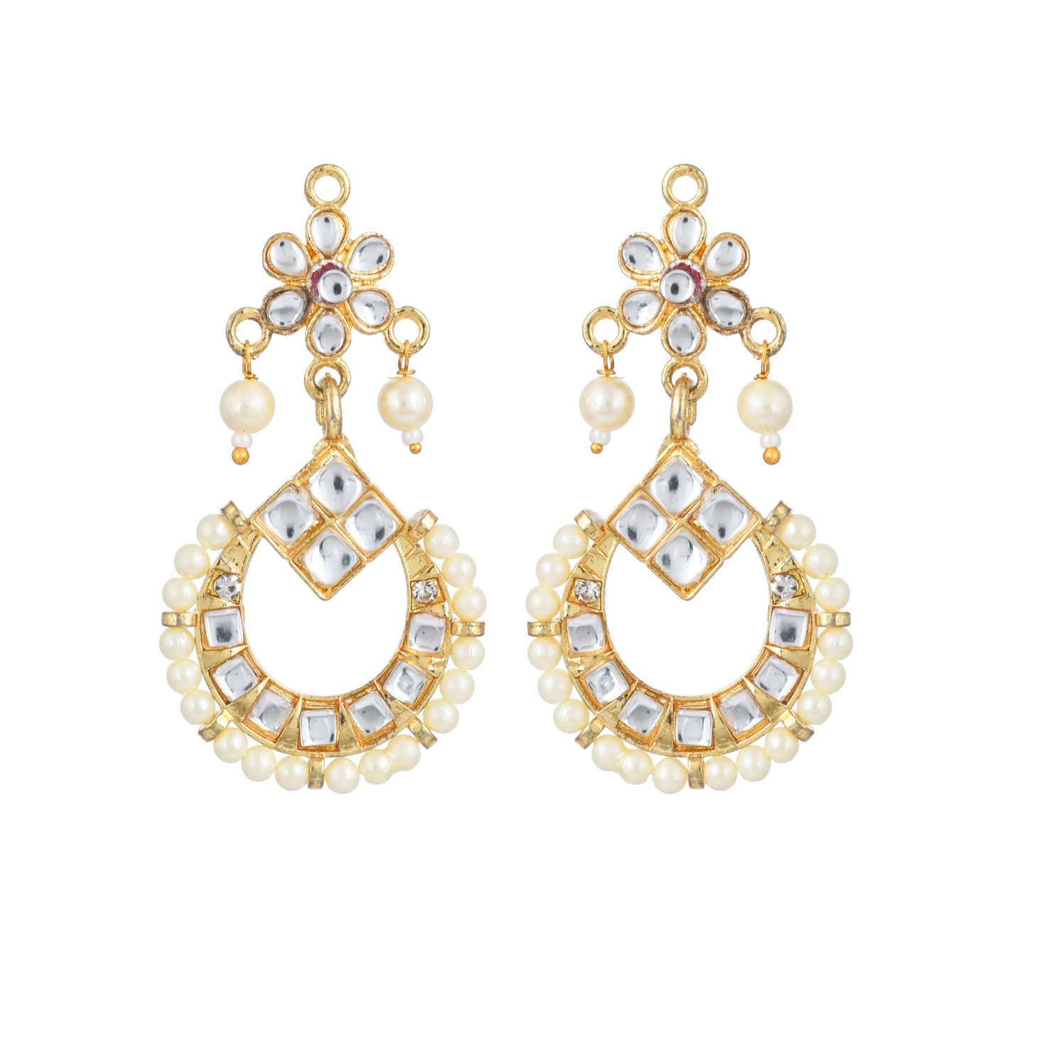 Bridal White Kundan Jewelry Sets - Image 4