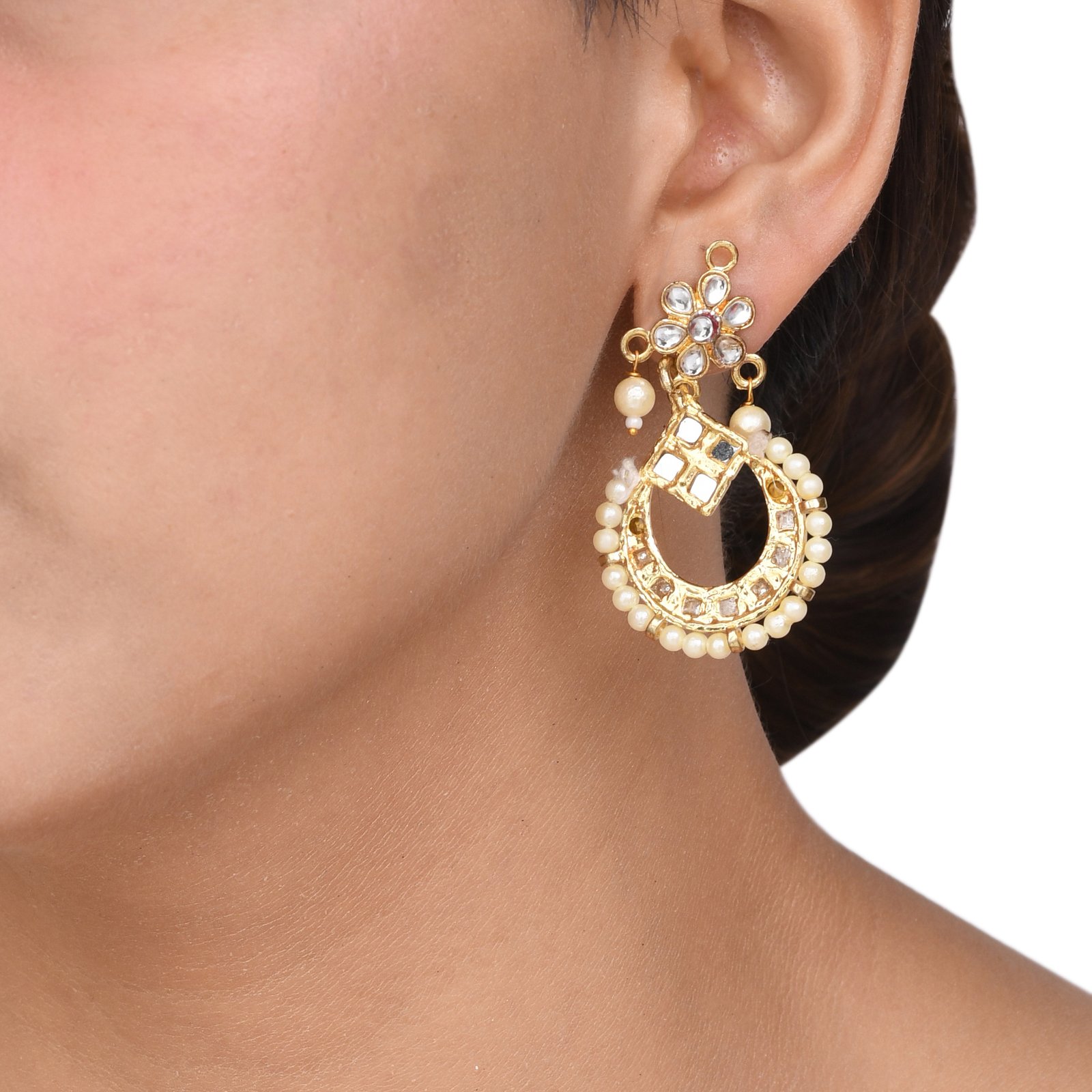 Bridal White Kundan Jewelry Sets - Image 6