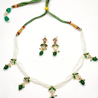 American diamond gold necklace