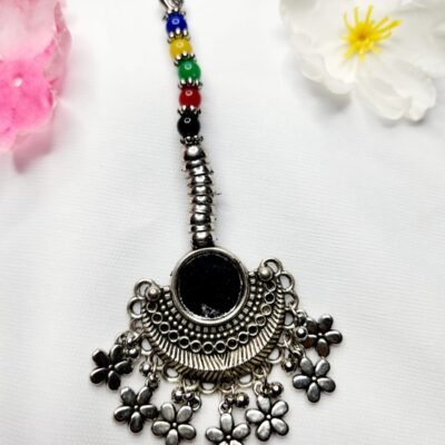 Black Metal maangtikka For Girls For Special Dandiya Function