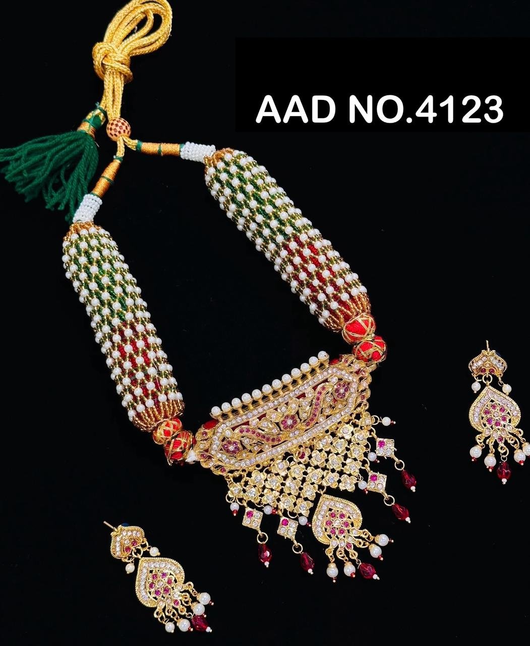 One Gram Gold Polish Plated Jodpuri Aad For Girls And Women