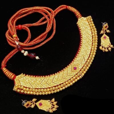 One Gram Gold Polish Plated Rajasthani Haar Set For Bride
