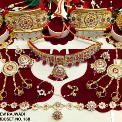 One Gram Gold Polish Plated Jodhpuri Bridel Set