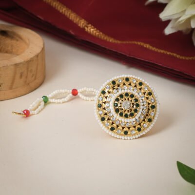 Jodhpuri Big Size Green Borla For Rajasthani Dress And Saree