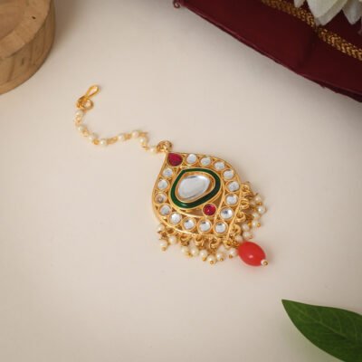 Big Size Kundan Maangtikka For Saree Suite And Lehnga