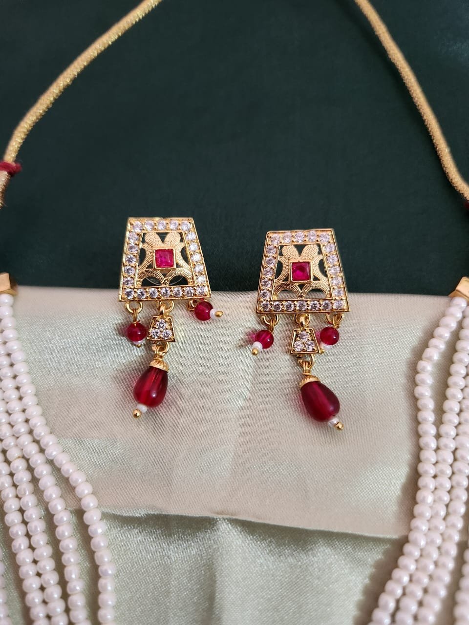 One Gram Gold Polish Plated Rajasthani Short Raani Haar set - Image 4
