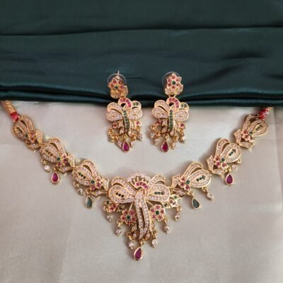 One Gram Gold Polish Plated Rajasthani Haar Set