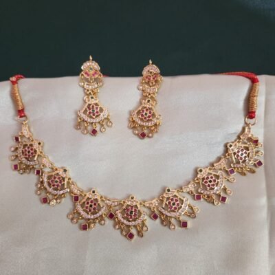 One Gram Gold Polish Plated Rajasthani Gold Haar For Special Occasion