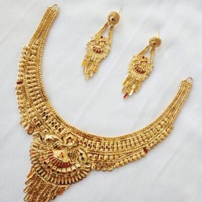 One Gram Gold Polish Plated Haar Set For Girls And Women For Special Ocaasion